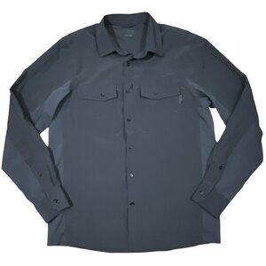 Klim Size MEDIUM Button Front shirt Pockets Long Sleeve Gray Lightweight